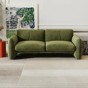 Moderne Luxe Groen Wit Fluwelen Leathaire Stof Banken Banken Luxe Sofa Couch Sets Meubels Woonkamer Italiaanse Ontwerp