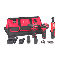 Ensemble d'outils sans fil 3-en-1 BESITA 16,8 V sans balais |   Kit combiné perceuse, visseuse à chocs et clé à cliquet électrique avec 24 accessoires
