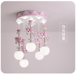 Lampadario Creativo AB per Cameretta Bambina, Unicorno e Cavallo, Lampada a Sospensione Principessa per Bambini - Product Image 3
