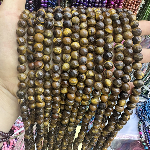 Bán Buôn 4/6/8/10/12 Mét Đá Tự Nhiên Tiger Eye <span class=keywords><strong>Agate</strong></span> Quartz Vòng Lỏng Hạt Cho Đồ Trang Sức Làm DIY Bracelet Necklace - Product Image 6