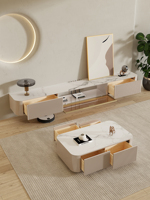 Meubles de Salon Modernes de Luxe : Ensemble Meuble TV Suspendu, Buffet TV et Table Basse Murale en Verre