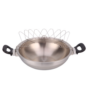 Wok en acier inoxydable 304, 20L, pot de cuisson sans fumée et sans eau, universel pour les cuisinières - Product Image 4