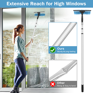 12ft Kính thiên văn cửa sổ làm sạch Kit kích thước nhỏ Chenille cửa sổ bàn chải cho kính liền mạch làm sạch cửa sổ làm sạch giống cây chổi - Product Image 6