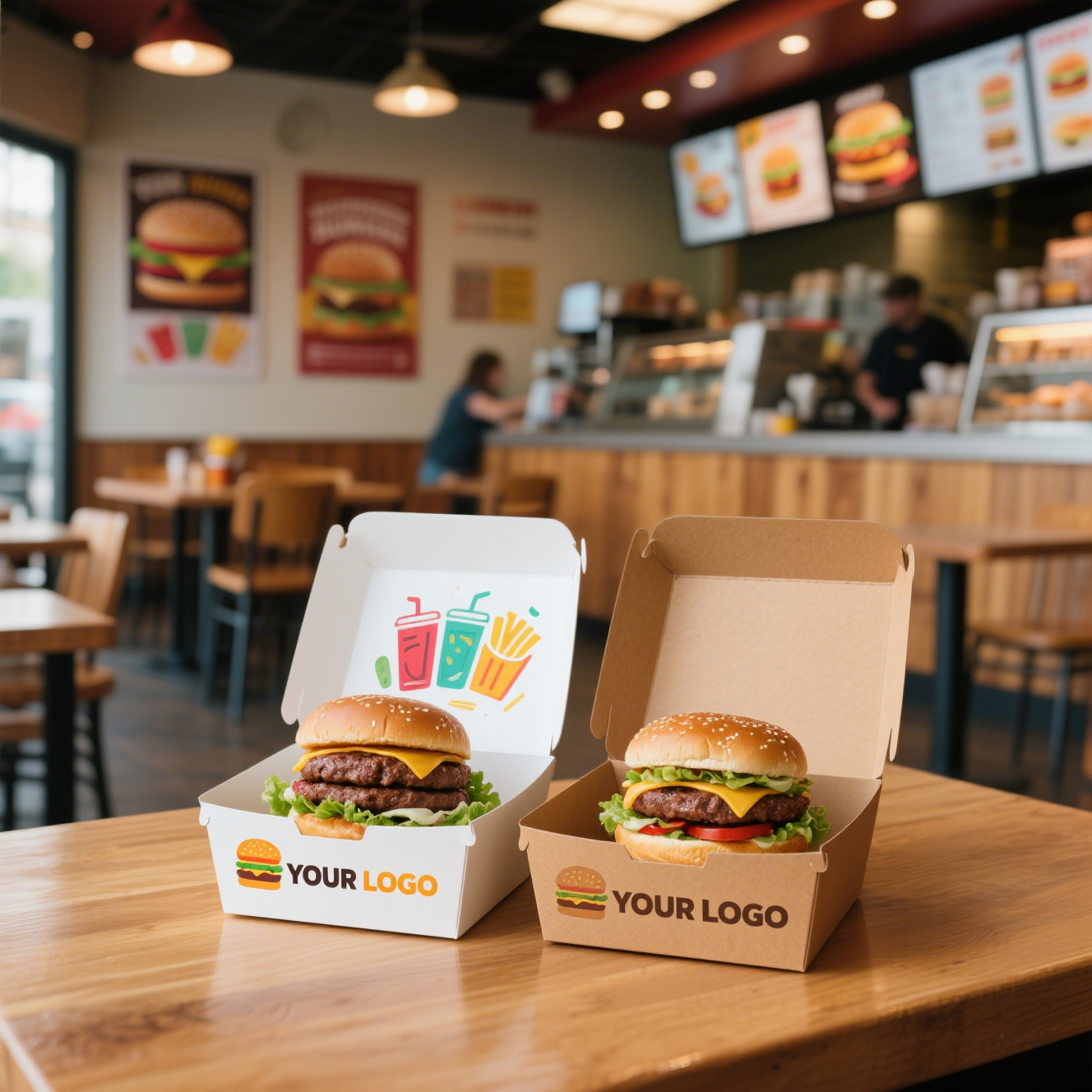Caja de hamburguesa personalizada