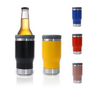 Bouteille isotherme en acier inoxydable à double paroi de 14 oz au design moderne, refroidisseur thermique métallique pour canettes fines, nouveau couvercle, pour camping et bière froide - Product Image 1