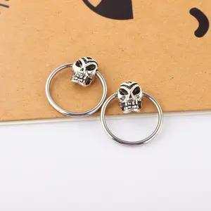 Wholesale Skull Skeleton Hypoallergenic Captive Bead Horseshoe nose Rings Tragus Earring Septum Piercing