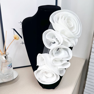 Simplicidad Dacron 3D decoración Floral forma de flor accesorios de vestido de novia parche Floral desmontable accesorio de ropa DIY - Product Image 4