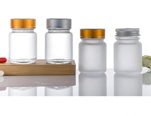 カスタム40ml 60ml 100ml 120mlフロスト空薬薬ガラス瓶マカエネルギーカプセル健康ボトルキャップ付き - Product Image 1