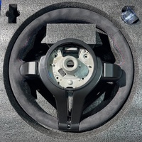 Volant en daim véritable avec décoration bleue pour BMW M3 M4 F80 F82 E90 E91 E60 X5 F15 X6 F16 F10 F30 F32 F36 F60