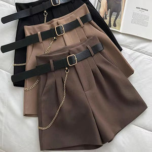 2025 femmes vêtements de plein air coupe ajustée taille haute costume Shorts Version coréenne Aline pantalon à jambes larges - Product Image 1