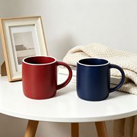 Mug à café en porcelaine rouge, céramique mate, avec logo personnalisé, pour café, avec poignée