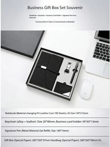 Ensemble cadeau de bureau en daim rouge avec carnet, stylo, porte-cartes et porte-clés pour les promotions d'entreprise, OEM accepté - Product Image 5