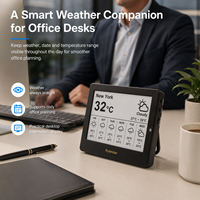 Kylendar Mini 4.2" Tableau de bord météo numérique de bureau avec Wi-Fi, affichage de la date, de l'heure, de la température et des prévisions météo, calendrier de bureau pour poste de travail