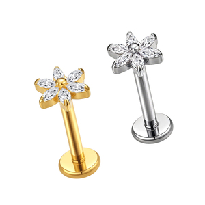 <span class=keywords><strong>Piercing</strong></span> Hélix Classique YingSheng F136 en Titane Plaqué Or 18K/24K avec Cristal Papillon et Strass pour Fiançailles et Mariage - Product Image 1