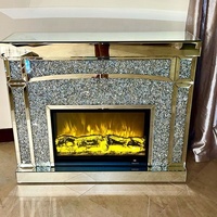 Cheminée haut de gamme avec foyer en diamant concassé, multicolore et chauffage pour salon
