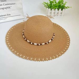 หมวกสานปีกกว้างขายส่ง หมวกสานชายหาด หมวกกันแดดฤดูร้อน หมวกสานสำหรับวันหยุดพักผ่อนสำหรับผู้หญิง - Product Image 3