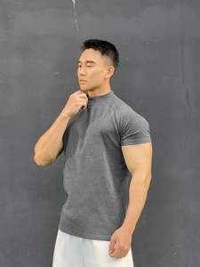 2025 nuovo sport Fitness Brothers Top collo alto Casual in cotone a manica corta autunno inverno velluto tedesco 280 grammi - Product Image 2