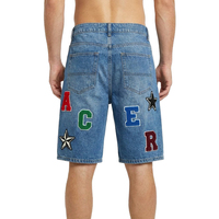 Shorts en jean brodés vintage personnalisés avec logo OEM XUCHANG, 100 % coton, délavage clair, respirants, décontractés pour homme, été