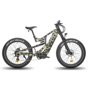 full suspension 26inch fat tire 48V1000W 20AH 8 Speed electric hybrid mountain bicycle ebike