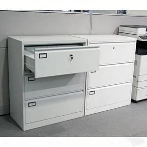 3 <strong>Drawer</strong> Metal <strong>Office</strong> Filing Cabinet Lockable Document Storage <strong>Unit</strong> with Central Lock System - Product Image 5