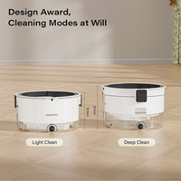 Serpillères Homettler en microfibre, serpillère magique rotative à 360° avec essoreuse, écologique, 2 taies de serpillère réutilisables à forte capacité d'absorption, articles ménagers