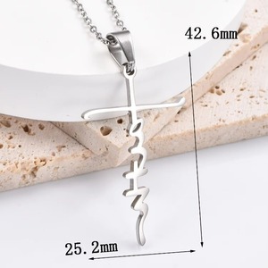 Colgante de Cruz de Acero Inoxidable, Collar con Dijes de Cruz Personalizados para Mujer, Dijes de Cruz para Regalos de Joyería - Product Image 3