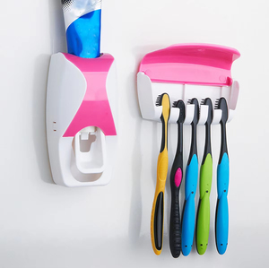 Wholesale Automatic Storage Rack Bracket Non-Punching <b>Toothpaste</b> Squeezer Free Scratch Adhesive for Bathroom Plastic. - Product Image 3
