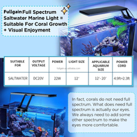 Fullgain FG147 22W 24/7 AUTO ON/OFF Lever du soleil lumière du jour clair de lune DIY Mode Aquarium eau salée Clip sur lampe Marine Reef Coral Light