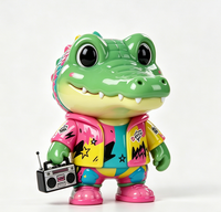 Figurine personnalisée Hip-hop Crocodile Graffiti en PVC et ABS, Statue moulée sur mesure, Fabriquée en Chine, OEM pour la vente en gros aux marques