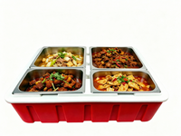 RL-70L-2+2 Isolierter GN-Behälterträger, Spritzgegossene Lebensmittelqualität PP Thermobehälter für Gastronorm 1/1 1/2 1/3 Lebensmittellieferung