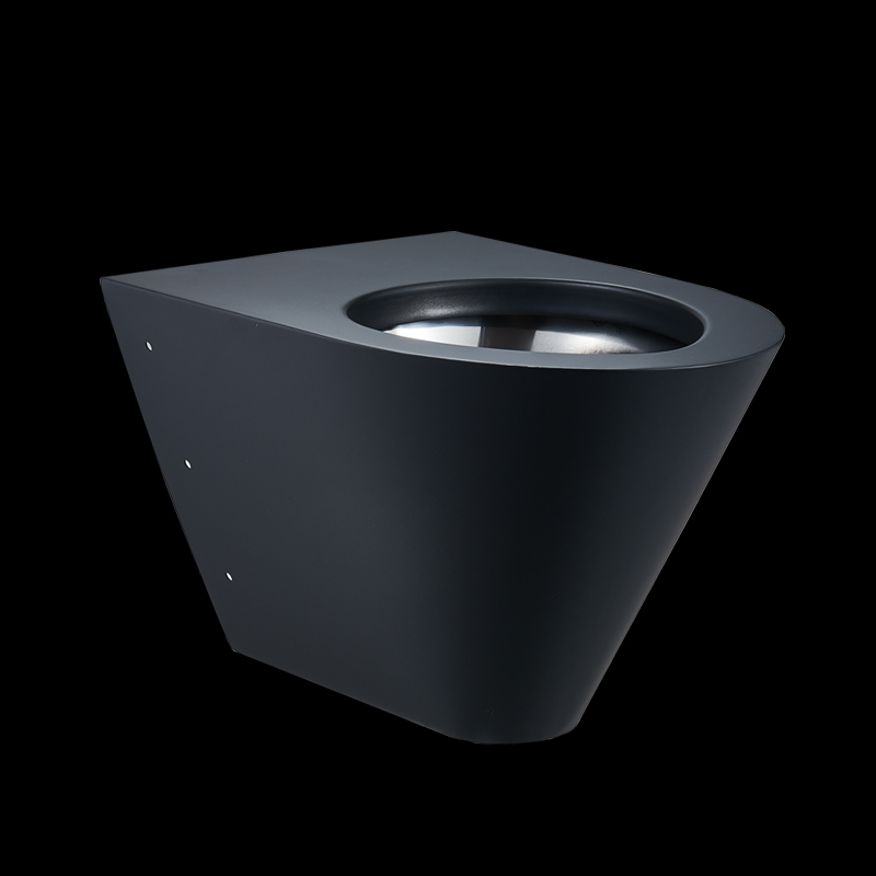 Modern Black Color Toilet Stainless Steel Wall Hung Prison Toilet Bowl For Sale