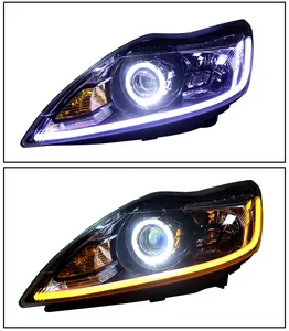 SANVI factory refit headlight assembly with bi led projector lens fit for Ford Focus 2009-2014 car part