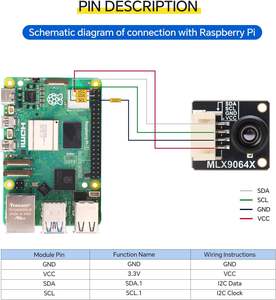 MLX90640-D55 Wärmebildkamera 32x24 I2C-Schnittstelle Raspberry Pi/STM32-Kompatibel für Brandbekämpfung/Sicherheit - Product Image 3