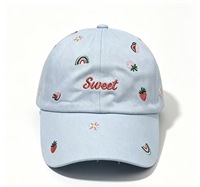 Casquette de baseball personnalisée en coton bicolore avec broderie de canard de dessin animé, casquette de papa réglable pour sports de plein air