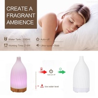 Diffuseur d'arômes en céramique Ce Rohs pour usage domestique, 100 ml, humidificateur électrique ultrasonique de bureau avec lumière nocturne