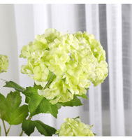 Fleurs artificielles d'hortensia boule de neige, bouquet réaliste de fausses fleurs, arrangement floral vert, vente en gros