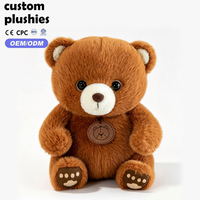 Ours en peluche marron mignon et moelleux, assis, avec de grands yeux en plastique, idéal pour les cadeaux d'enfants - Vente en gros