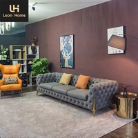 Ensemble canapé d'angle rembourré en velours, 4 places, mobilier de maison européen, offre spéciale