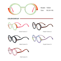 Monture de lunettes Borregls en acétate multicolore pour femme, lunettes de vue Vortex de haute qualité, monture ronde rétro, lunettes optiques pour homme 9354