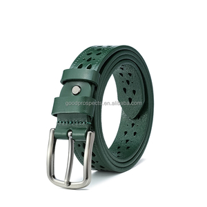 Cinturón rojo <span class=keywords><strong>vino</strong></span> para mujer al por mayor de bajo volumen a la moda, cuero de vaca de 25mm de ancho y hebilla de Pin, cinturón de cuero hueco para mujer - Product Image 3