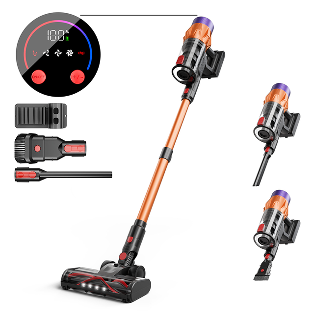 2025 New Design Stick Handheld Vacuum Cleaner Portable Rechargeable Upright Dry Cordless Vacuum Cleaner for Home Car