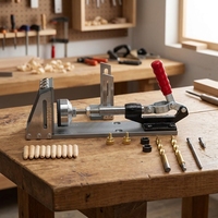 Outil de forage de gabarit de trou de poche réglable Portable bricolage menuiserie cadeau localisateur de trou pour pièces de machines à bois