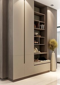 Sistema di Stoccaggio da Pavimento a Soffitto per Ingresso e Vestibolo con Porte in Vetro Magnetiche per Ampia Area di Ingresso Principale Familiare - Product Image 3