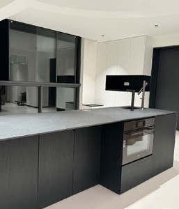 Meubles de cuisine modulaires en métal de conception italienne de luxe, meubles de rangement muraux, ensemble d'îlots de cuisine, salon, hôtel commercial moderne - Product Image 3