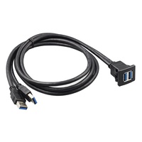 Ports USB de voiture à montage carré encastré double USB 3.0 mâle à femelle rallonge USB Kabel pour voiture Marine camion Bus
