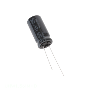 ตัวเก็บประจุแบบฝังรู CAP ALUM 560UF 20% 63V RADIAL TH 560 uF รุ่น UHW1J561MHD - Product Image 1