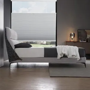 Customized Size 3 Rail Cordless Honeycomb Blinds With Blackout Fabric Shade Blinds Home Decoration