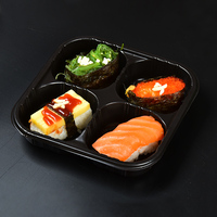 Minxing Einweg-Vierfach-Tablett aus PP-Kunststoff Quadratische Form Modell MX-R-38 für Sushi, Hamburger, Kartoffelchips