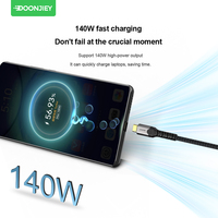 Câble de charge rapide Type-C 2-en-1 PD 140W pour téléphone portable et ordinateur portable avec construction en alliage d'aluminium et en nylon tressé