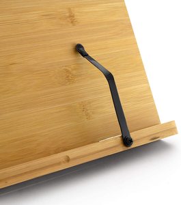 <span class=keywords><strong>Soporte</strong></span> de mesa de bambú <span class=keywords><strong>para</strong></span> libros, accesorio de mesa ajustable con retención de páginas - Product Image 3